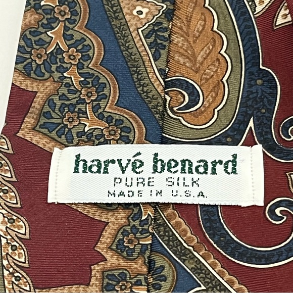 Vintage Harve Benard Busy Ornate Floral Silk Tie Made In USA - Picture 9 of 10